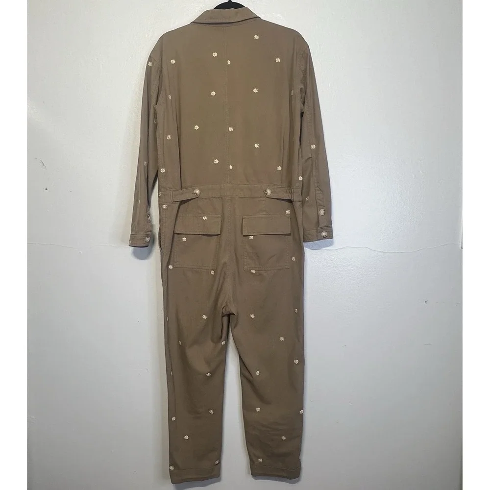 Driftwood X Free People Dizzy Daisy Coveralls Jumpsuit‎ Sz L Cotton Embroidered
